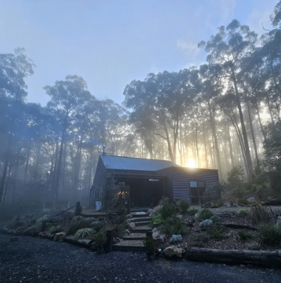 architect designed house in the mist