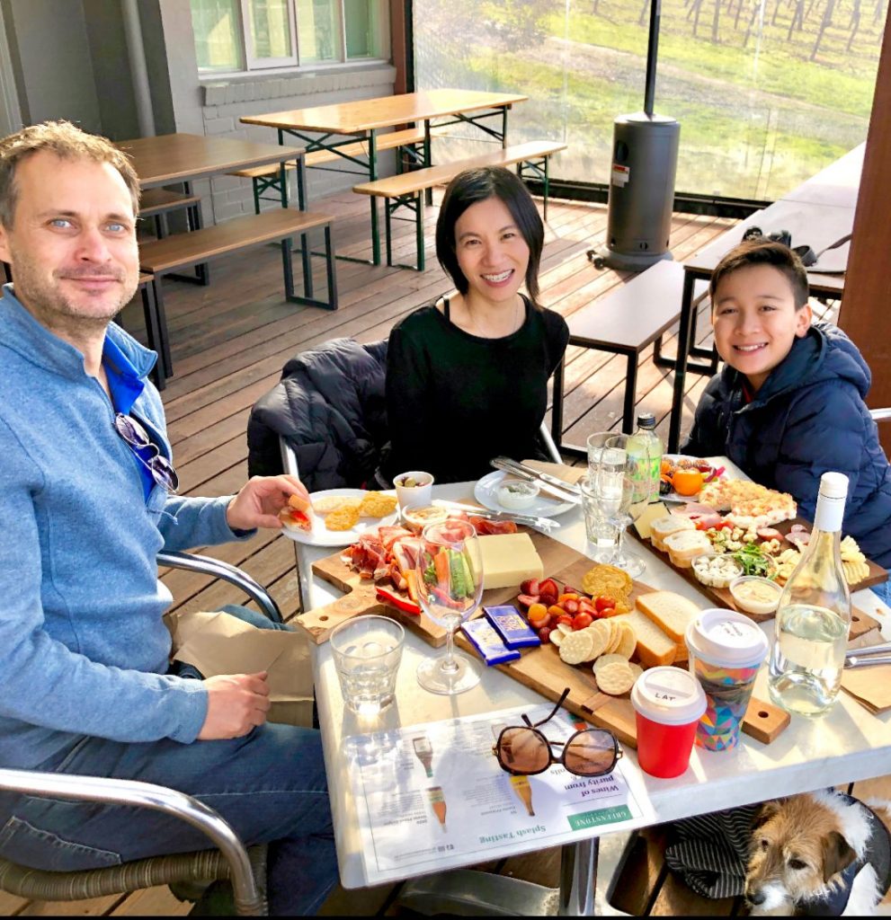 lunch on a Pooches and Pinot wine tour