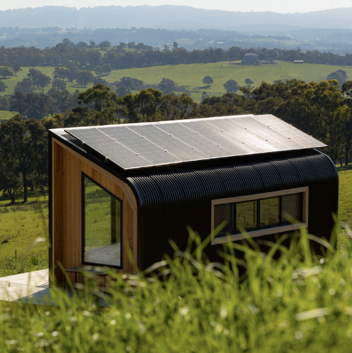 exterior shot of Shacky tiny house yellingbo with amazing view